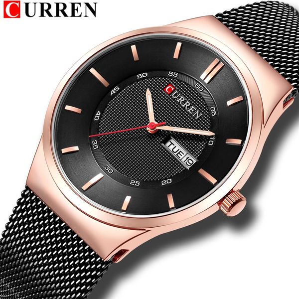 men simple watch man fashion brand curren casual business quartz wristwatch with week and date steel mesh relojes hombre283q, Slivery;brown
men simple watch man fashion brand curren casual business quartz wristwatch with week and date steel mesh relojes hombre283q, Slivery;brown