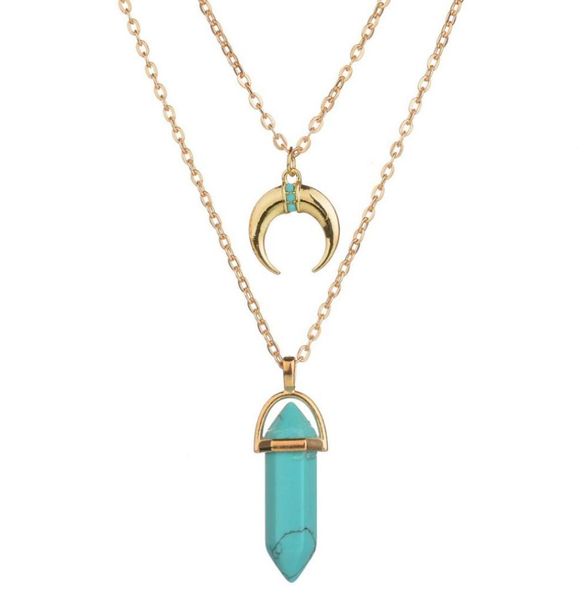 new luxury womens gold plated double chain colorful natural stone pendant necklace9425280, Silver
new luxury womens gold plated double chain colorful natural stone pendant necklace9425280, Silver