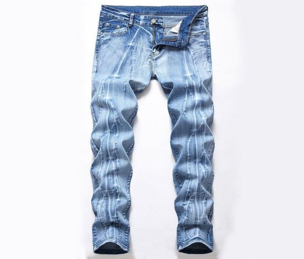 men039s jeans printing distressed light blue hombre straight slim fit denim pants male casual softener trousers3437388
men039s jeans printing distressed light blue hombre straight slim fit denim pants male casual softener trousers3437388