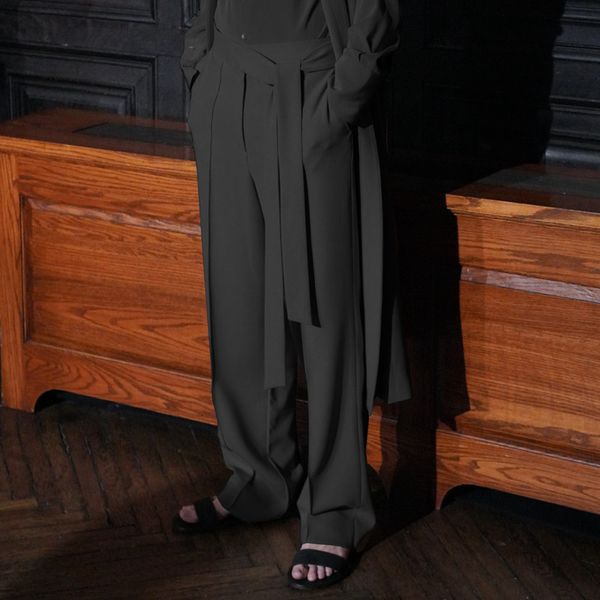 men's pants men's leisure fashion belt wide leg straight pants spring fashion trend simple personalized men's loose pants 230, Black
men's pants men's leisure fashion belt wide leg straight pants spring fashion trend simple personalized men's loose pants 230, Black
