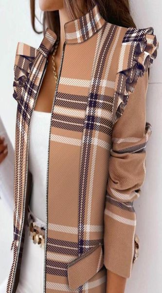 women039s jackets plaid print women 2022 fall ruffles long sleeve zipper up coat1080108, Black;brown
women039s jackets plaid print women 2022 fall ruffles long sleeve zipper up coat1080108, Black;brown