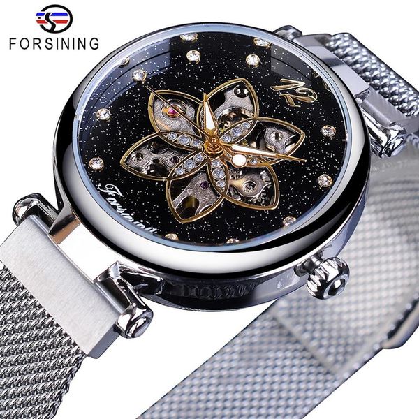 forsining brand luxury diamond women watches mechanical automatic female watches waterproof fashion mesh design clock195d, Slivery;brown
forsining brand luxury diamond women watches mechanical automatic female watches waterproof fashion mesh design clock195d, Slivery;brown