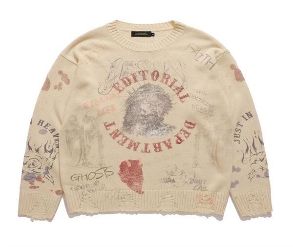 sweaters men039s vintage printed knitted hip hop pullover sweater streetwear fashion casual loose 3240843, White;black
sweaters men039s vintage printed knitted hip hop pullover sweater streetwear fashion casual loose 3240843, White;black