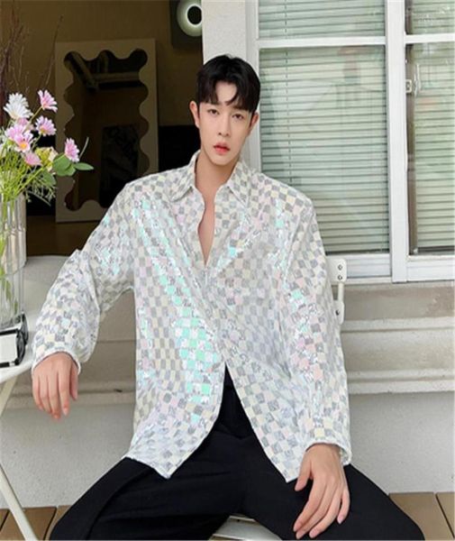 men039s casual shirts luxury long sleeve men shirt original plaid embroidery squins personality blouse loose korean style stage5188545, White;black
men039s casual shirts luxury long sleeve men shirt original plaid embroidery squins personality blouse loose korean style stage5188545, White;black