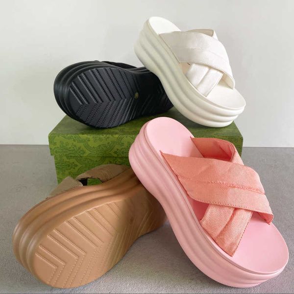 designer slippers new platform shoes letters embroidered thick sole sandals for women 6cm high heel beach shoes with box no458, Black
designer slippers new platform shoes letters embroidered thick sole sandals for women 6cm high heel beach shoes with box no458, Black