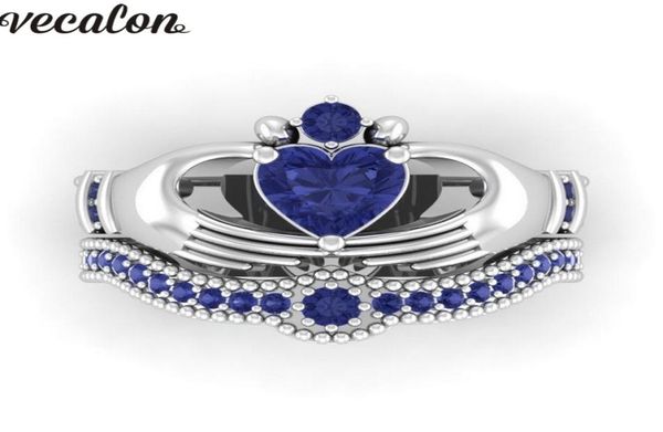vecalon lovers blue birthstone claddagh ring 5a zircon cz white gold filled engagement wedding band ring set for women men gift6920997, Slivery;golden
vecalon lovers blue birthstone claddagh ring 5a zircon cz white gold filled engagement wedding band ring set for women men gift6920997, Slivery;golden