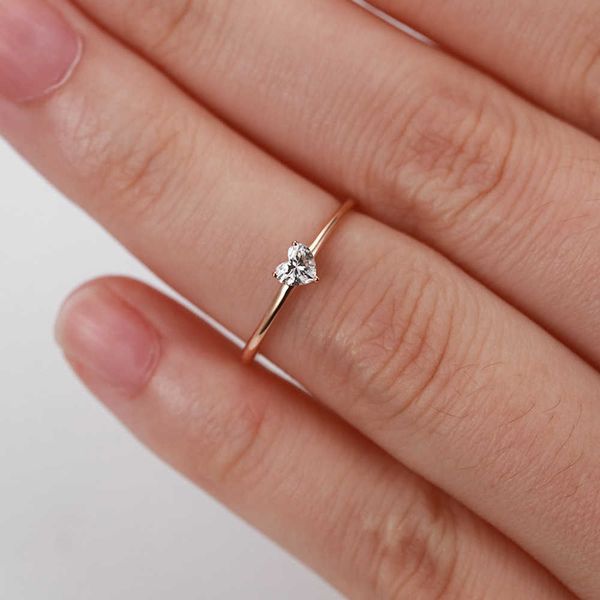 band rings rings for women sweet heart zircon gold color thin ring proposal party gift fashion jewelry r230822, Silver
band rings rings for women sweet heart zircon gold color thin ring proposal party gift fashion jewelry r230822, Silver