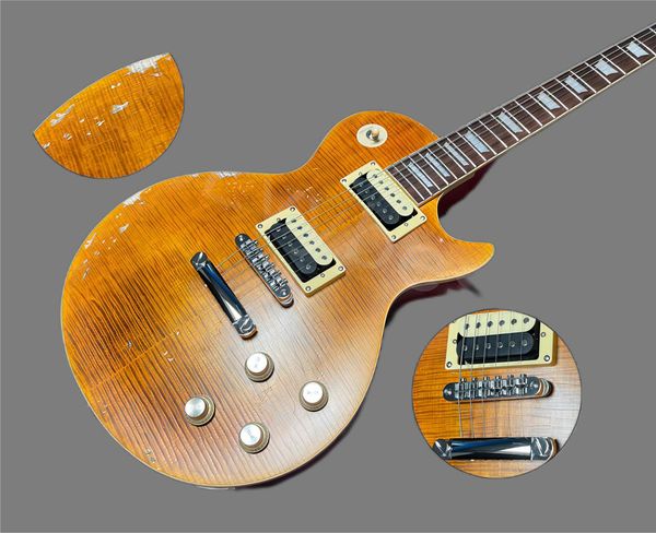the semi electric guitar can send a one-time orange flame grain relic aged small bridge pieces and bone nuts rose wood fi
the semi electric guitar can send a one-time orange flame grain relic aged small bridge pieces and bone nuts rose wood fi