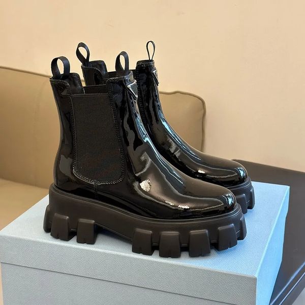 light camel color monolith calfskin ankle chelsea boots platform wedges slip-on round toe block knight boot flat booties luxury designer for, Black
light camel color monolith calfskin ankle chelsea boots platform wedges slip-on round toe block knight boot flat booties luxury designer for, Black