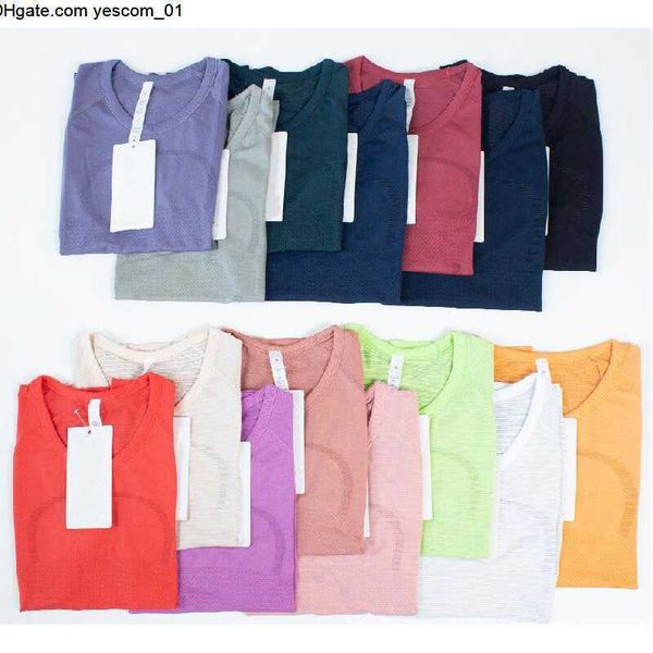 22ss new shirt yoga womens designers t shirts sports tee wear ladies sleeved tee moisture wicking knit elastic fitness clothes clothing shor, White
22ss new shirt yoga womens designers t shirts sports tee wear ladies sleeved tee moisture wicking knit elastic fitness clothes clothing shor, White