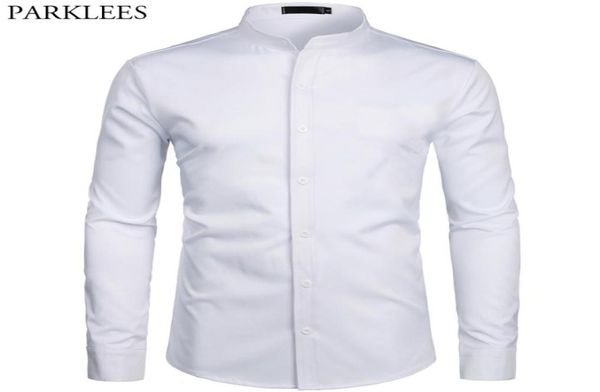 white banded collar dress shirt men slim fit long sleeve casual button down shirts mens business office work chemise homme s2xl4443603, White;black
white banded collar dress shirt men slim fit long sleeve casual button down shirts mens business office work chemise homme s2xl4443603, White;black
