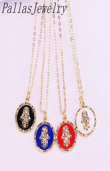 pendant necklaces 10pcs fashion rainbow cz pave hamsa hand enamel charm round gold jewelry for women14592502, Silver
pendant necklaces 10pcs fashion rainbow cz pave hamsa hand enamel charm round gold jewelry for women14592502, Silver