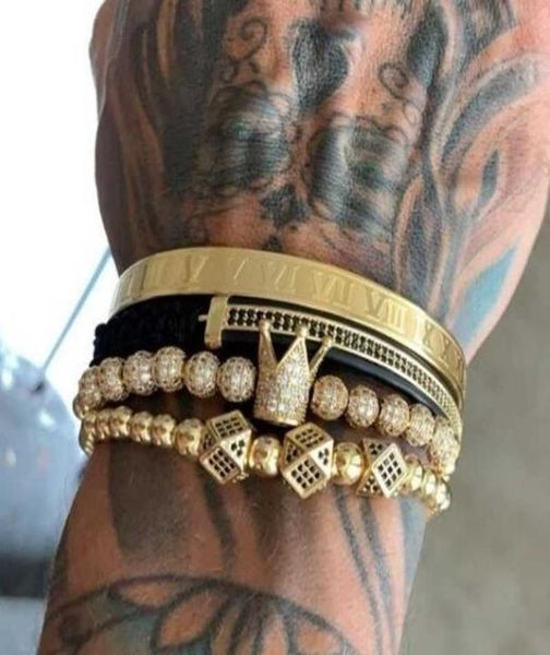 classical hand woven braided bracelet golden hip hop mens zircon crown roman numeral bracelet set 3 pack gift f12116330716, Golden;silver
classical hand woven braided bracelet golden hip hop mens zircon crown roman numeral bracelet set 3 pack gift f12116330716, Golden;silver