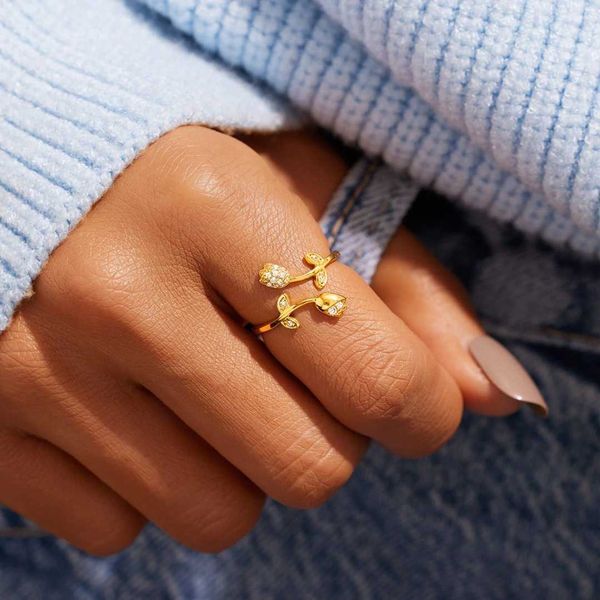 band rings rose flower adjustable women's ring fahion gold plated zircon engagement rings jewelry wholesale r230822, Silver
band rings rose flower adjustable women's ring fahion gold plated zircon engagement rings jewelry wholesale r230822, Silver