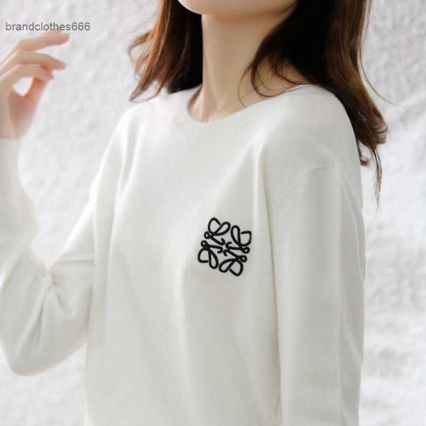 2023 spring new round neck long sleeve solid knitted sweater women's thin embroidery bottom sweater, Black
2023 spring new round neck long sleeve solid knitted sweater women's thin embroidery bottom sweater, Black