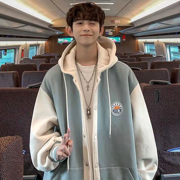 men's hoodies sweatshirts men's hoodies autumn winter stitching single-breasted hooded buttons pockets cardigan sweater loose jack, Black
men's hoodies sweatshirts men's hoodies autumn winter stitching single-breasted hooded buttons pockets cardigan sweater loose jack, Black