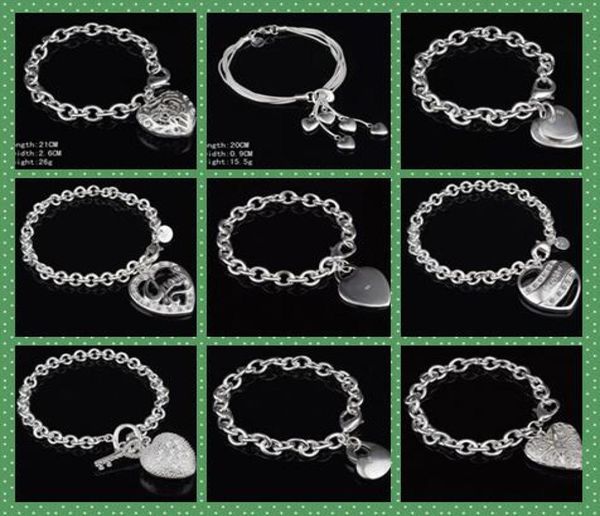 man woman bracelets mix order 9 styles 10pcslot plated 925 silver love heart pendant link chain charm bracelets highquality7951703, Black
man woman bracelets mix order 9 styles 10pcslot plated 925 silver love heart pendant link chain charm bracelets highquality7951703, Black