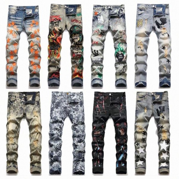 designer jeans mens jeans denim pant distressed ripped biker embroidery patch hole pant fashion cool slim fit motorcycle style pants 87ei#, Blue
designer jeans mens jeans denim pant distressed ripped biker embroidery patch hole pant fashion cool slim fit motorcycle style pants 87ei#, Blue