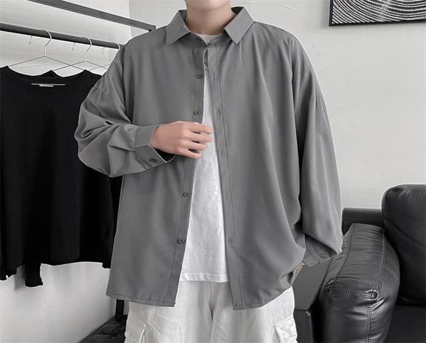men039s casual shirts korean men solid color long sleeve summer draped loose oversize vintage hiphop high street allmatch sun4661448, White;black
men039s casual shirts korean men solid color long sleeve summer draped loose oversize vintage hiphop high street allmatch sun4661448, White;black