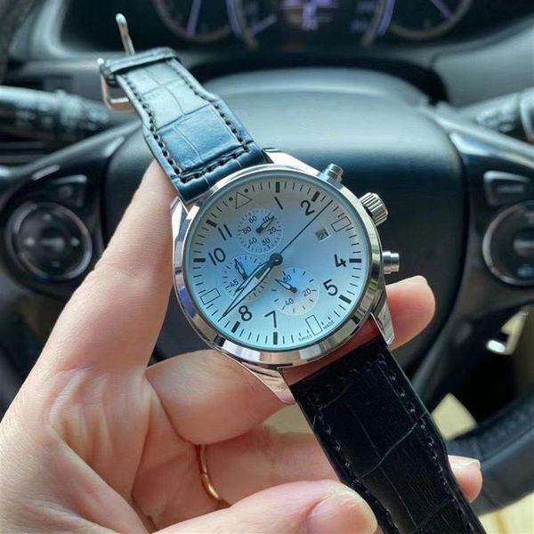 fashion luxury mens sport watches all sub-dials work satch brand 40mm dial leather strap wristwatches quartz watch for men196p, Slivery;brown
fashion luxury mens sport watches all sub-dials work satch brand 40mm dial leather strap wristwatches quartz watch for men196p, Slivery;brown