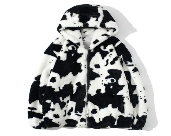 men streetwear cow print zipper cardigan hooded coats autumn winter harajuku loose couple coat outwear hoodie lambswool jacket 2012330421, Black;brown
men streetwear cow print zipper cardigan hooded coats autumn winter harajuku loose couple coat outwear hoodie lambswool jacket 2012330421, Black;brown