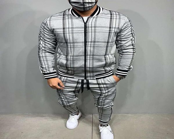 2020 autumn european american zipper cardigan coat fashion sport trousers men039s casual grid suits 2piece brand clothing x0121900189, Gray
2020 autumn european american zipper cardigan coat fashion sport trousers men039s casual grid suits 2piece brand clothing x0121900189, Gray