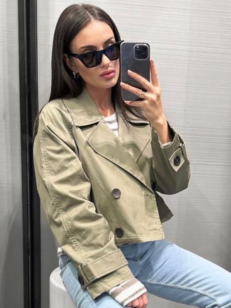women's jackets fashion chic belt short jacket women solid long sleeve vneck lapel coat 2023 autumn ladies restro windbreak 230821, Black;brown
women's jackets fashion chic belt short jacket women solid long sleeve vneck lapel coat 2023 autumn ladies restro windbreak 230821, Black;brown