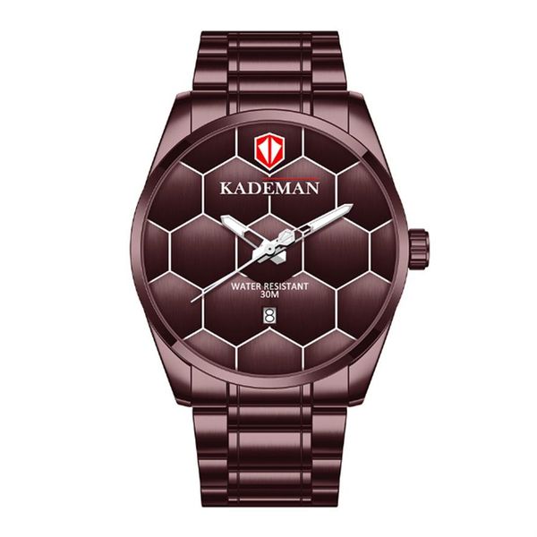 kademan brand high definition luminous mens watch quartz calendar watches leisure simple football texture stainless steel band wri279t, Slivery;brown
kademan brand high definition luminous mens watch quartz calendar watches leisure simple football texture stainless steel band wri279t, Slivery;brown