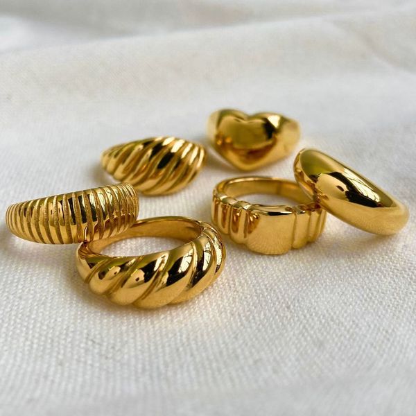 band rings waterproof stainless steel croissant for women braided twisted signet chunky dome ring stacking jewelry 230822, Silver
band rings waterproof stainless steel croissant for women braided twisted signet chunky dome ring stacking jewelry 230822, Silver
