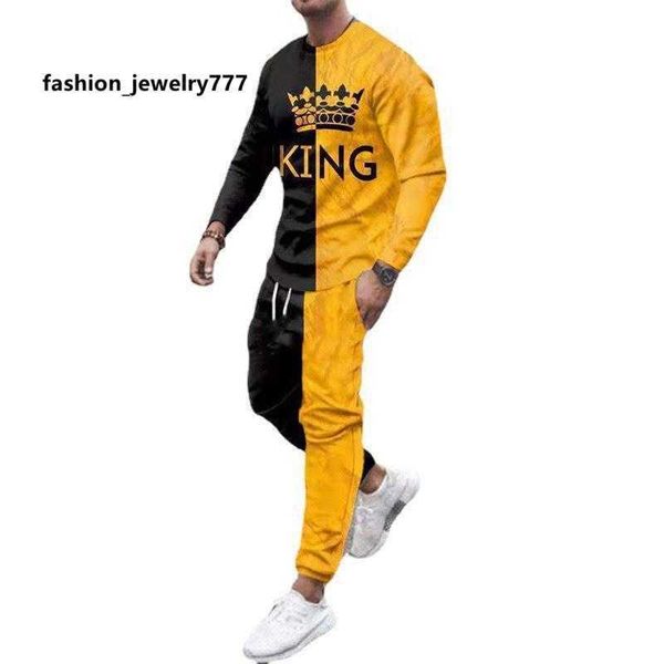 men's hoodies sweatshirts spring and autumn new men's suit 3d digital printing loose long sleeve round neck sweater sports pants, Black
men's hoodies sweatshirts spring and autumn new men's suit 3d digital printing loose long sleeve round neck sweater sports pants, Black
