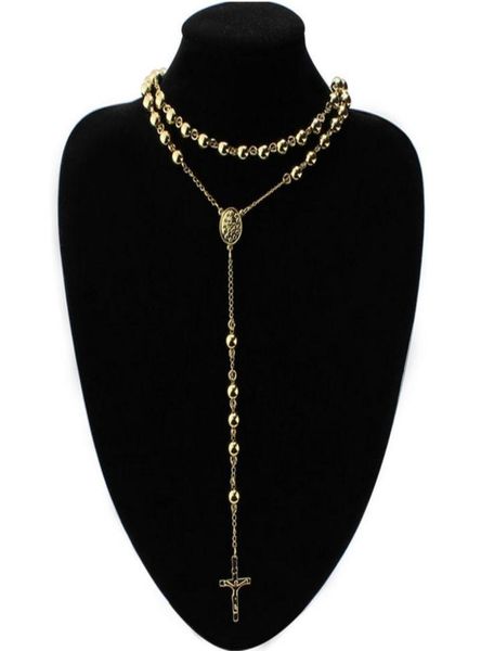6mm stainless steel gold plated crucifix rosary chain necklace 195quot6quot7045019, Silver
6mm stainless steel gold plated crucifix rosary chain necklace 195quot6quot7045019, Silver