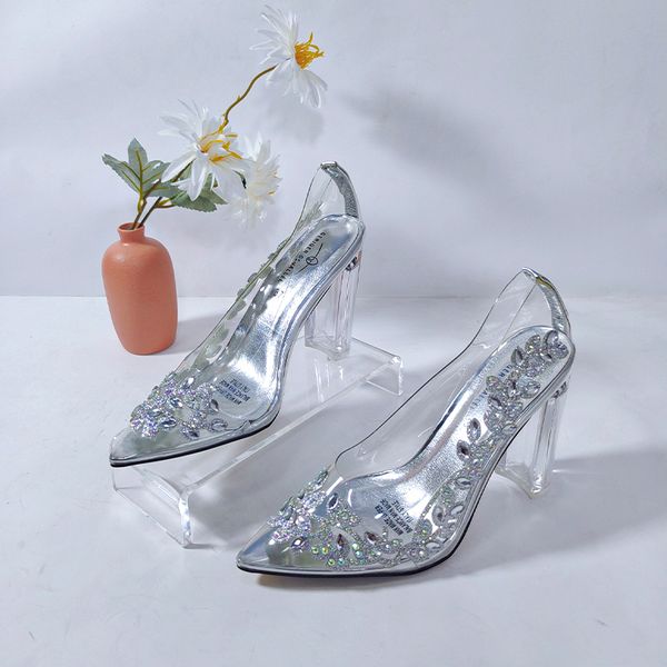 dress shoes silver wedding pumps female shoes clear sandals bridal shoes chunky high heels clear sandals for woman lady party heels 230822, Black
dress shoes silver wedding pumps female shoes clear sandals bridal shoes chunky high heels clear sandals for woman lady party heels 230822, Black