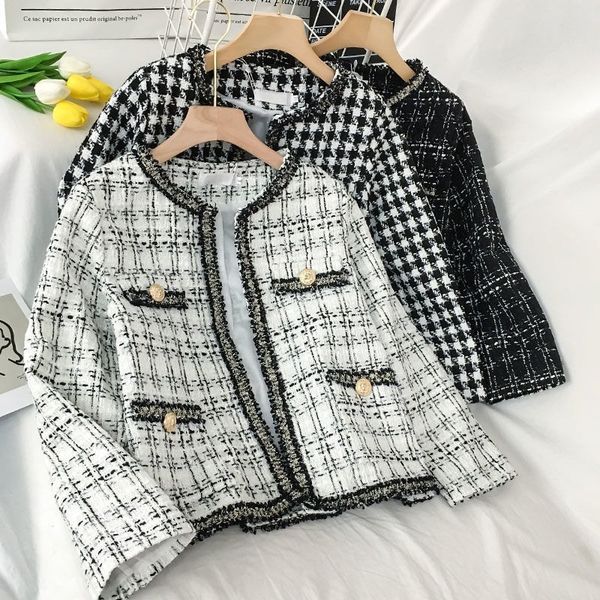 womens wool blends plus size tweed retro jacket women winter coats and fashion striped korean slim coat 230822, Black
womens wool blends plus size tweed retro jacket women winter coats and fashion striped korean slim coat 230822, Black