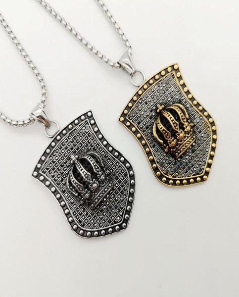 men stainless steel hip hop cook punk necklace bling full crystals vintage crown shield pendant jewelry necklaces6573944, Silver
men stainless steel hip hop cook punk necklace bling full crystals vintage crown shield pendant jewelry necklaces6573944, Silver