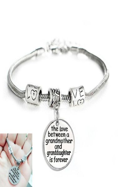 

the love between grandmother and granddaughter is forever charm women bracelet bangle family jewelry gift for grandma5354545, Golden;silver