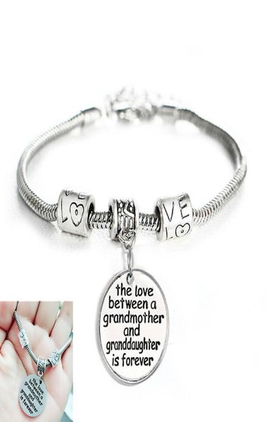 

the love between grandmother and granddaughter is forever charm women bracelet bangle family jewelry gift for grandma5354545, Golden;silver