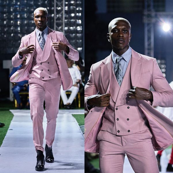 mens wedding tuxedos italian design custom made pink suits jacket 3 pieces groom wear costume homme, Black;gray
mens wedding tuxedos italian design custom made pink suits jacket 3 pieces groom wear costume homme, Black;gray