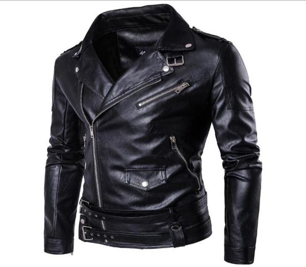 size m5xl fashion punk men slim lapel slanting zipper leather jacket man coat overcoat quality d1013154344, Black
size m5xl fashion punk men slim lapel slanting zipper leather jacket man coat overcoat quality d1013154344, Black
