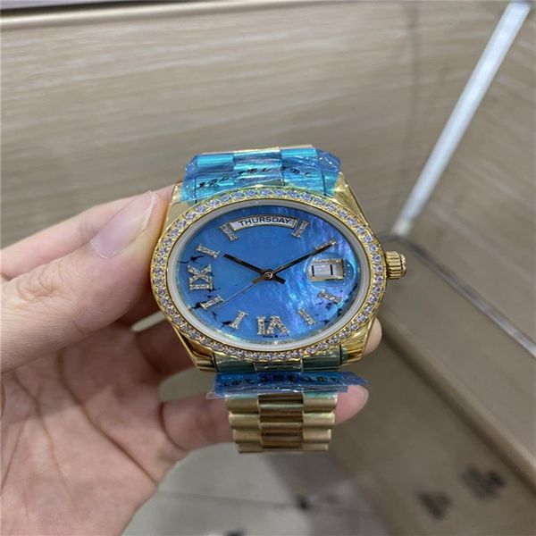 men woman watch 36mm gold color diamonds bezel stainless steel band male fashion wristwatch 153255s, Slivery;brown
men woman watch 36mm gold color diamonds bezel stainless steel band male fashion wristwatch 153255s, Slivery;brown