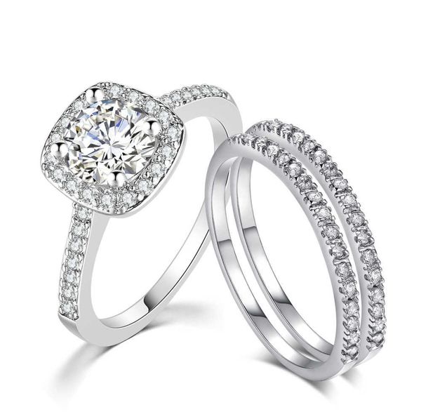wedding engagement rings set for women couple square silver color cubic zircon birde dazzling fashion jewelry sr531-m, Slivery;golden
wedding engagement rings set for women couple square silver color cubic zircon birde dazzling fashion jewelry sr531-m, Slivery;golden
