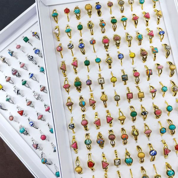 30/50/100 pieces of women's rings gold alloy geometric blocks circular ellipses various jewelry multi-color mix and match gift rings je, Silver
30/50/100 pieces of women's rings gold alloy geometric blocks circular ellipses various jewelry multi-color mix and match gift rings je, Silver