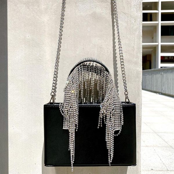 luxury rhinestone tassel evening handbag women 2021 new korean summer diamonds square shoulder bags evening clutch black purse260b
luxury rhinestone tassel evening handbag women 2021 new korean summer diamonds square shoulder bags evening clutch black purse260b