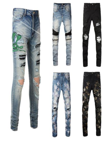 mens designer jeans embroidery of cobra distressed ripped biker skinny slim fit motorcycle bikers denim for men fashion hip hop hi3957417, Blue
mens designer jeans embroidery of cobra distressed ripped biker skinny slim fit motorcycle bikers denim for men fashion hip hop hi3957417, Blue