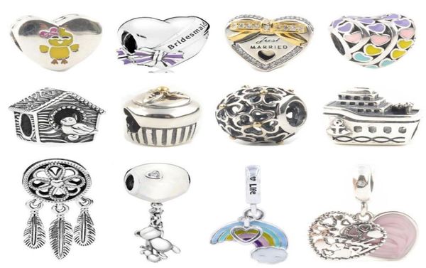 925 sterling silver bird house chick feather charms fit original p bracelet delicate s925 steam ship cake heart beads gift5528209, Black
925 sterling silver bird house chick feather charms fit original p bracelet delicate s925 steam ship cake heart beads gift5528209, Black