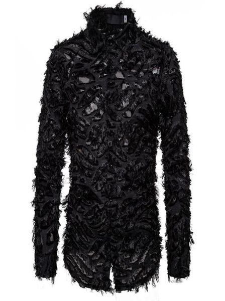 black feather lace shirt men 2020 fashion brand nightclub singer mens dress shirts event party prom camisa social masculina1470245, White;black
black feather lace shirt men 2020 fashion brand nightclub singer mens dress shirts event party prom camisa social masculina1470245, White;black