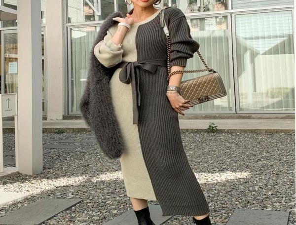 casual dresses women designers clothes 2021 autumn winter knit pullover sweater oneck colorblock knitted dress loose elastic offi4325590, Black;gray
casual dresses women designers clothes 2021 autumn winter knit pullover sweater oneck colorblock knitted dress loose elastic offi4325590, Black;gray