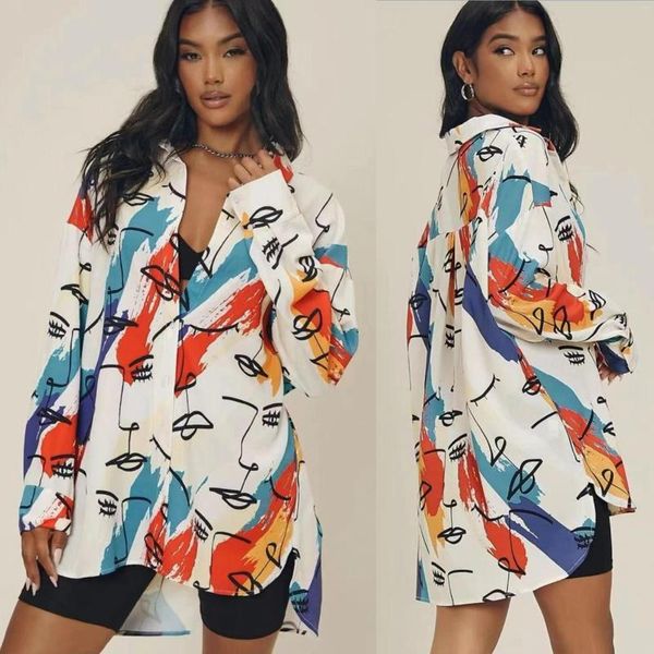 women's blouses printing shirts ladies dresses casual streetwears spring summer long blusas mujer, White
women's blouses printing shirts ladies dresses casual streetwears spring summer long blusas mujer, White