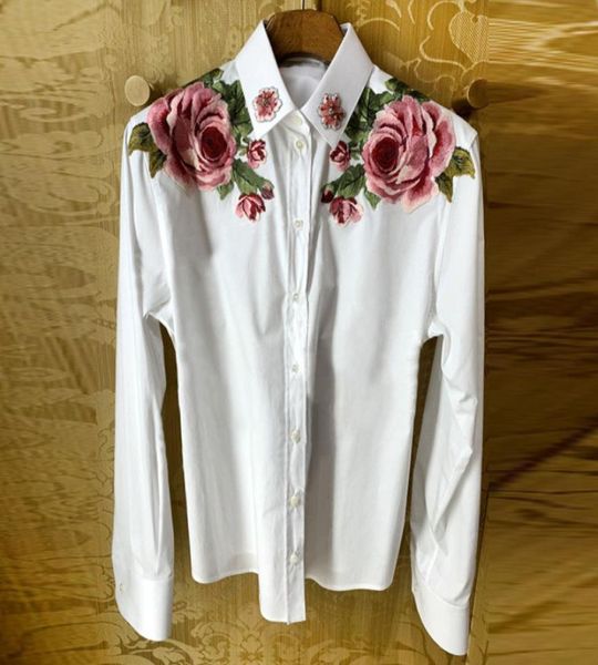 fashion designer women embroidery blouse beaded flowers turn down collar long sleeve party cocktail female white shirt9923168
fashion designer women embroidery blouse beaded flowers turn down collar long sleeve party cocktail female white shirt9923168