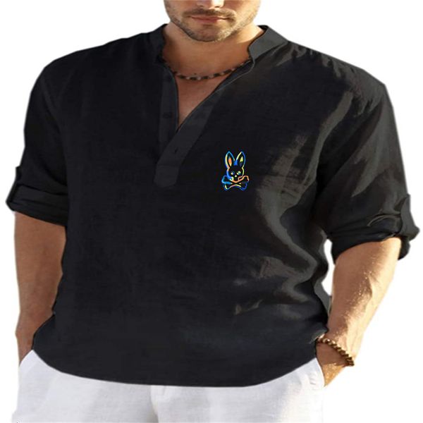 men's polos 2023 trend cotton and linen polo psycho bunny11 printed suitable for men in spring summer autumn 230821, White;black
men's polos 2023 trend cotton and linen polo psycho bunny11 printed suitable for men in spring summer autumn 230821, White;black