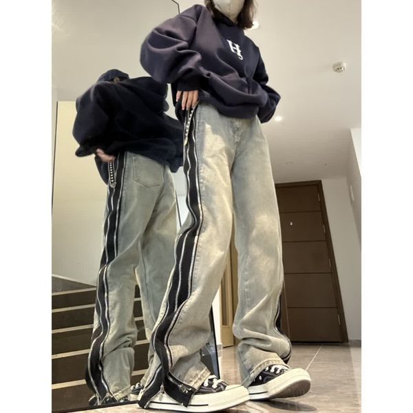 men's jeans street hip-hop fashion high waist jeans mens washed old high street american street vintage straight casual couple jeans me, Blue
men's jeans street hip-hop fashion high waist jeans mens washed old high street american street vintage straight casual couple jeans me, Blue